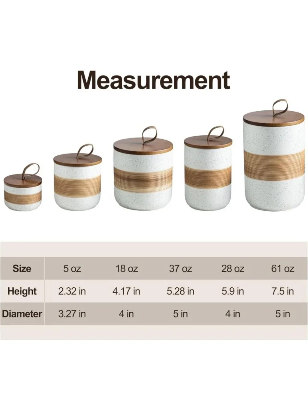 Ceramic Coffee Storage Jar with Lid, Stackable Kitchen Food Container for Spices